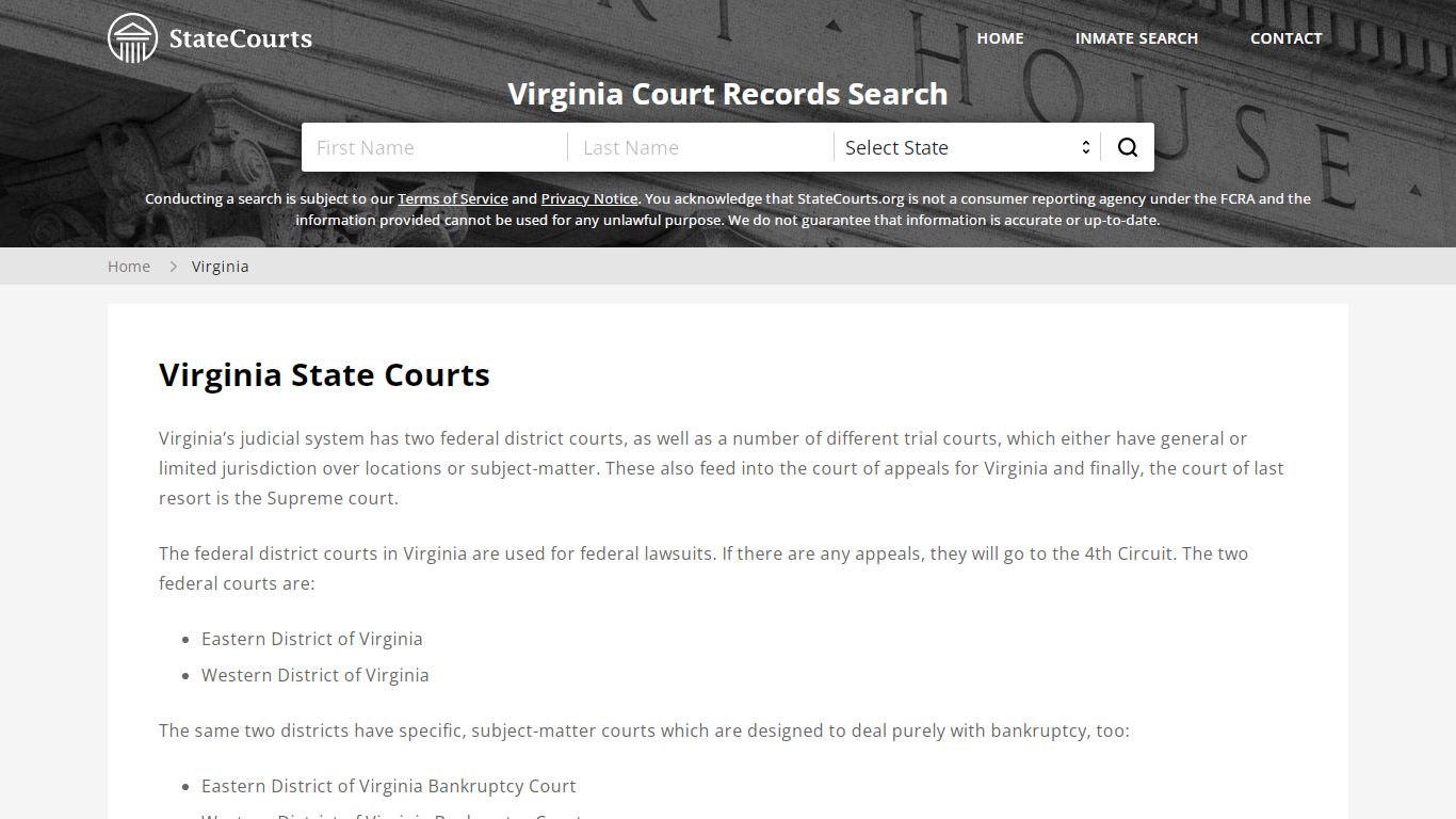 Virginia Court Records - VA State Courts